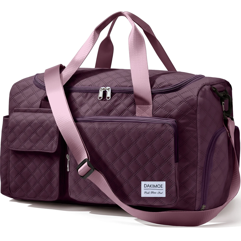 Waterproof Weekender Gym Duffel Bag Shoe Compartment Rose10
