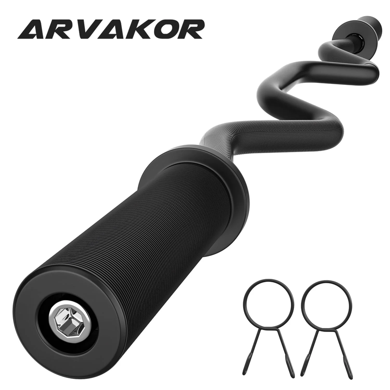 48" EZ Curl Barbell   Chrome Weightlifting Bar, 440lb Capacity, Black Finish10