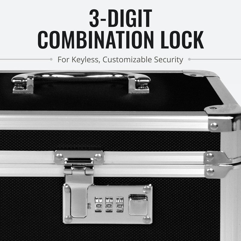 Secure Lock Box for Documents & Valuables - Safe Combination Storage - Black4