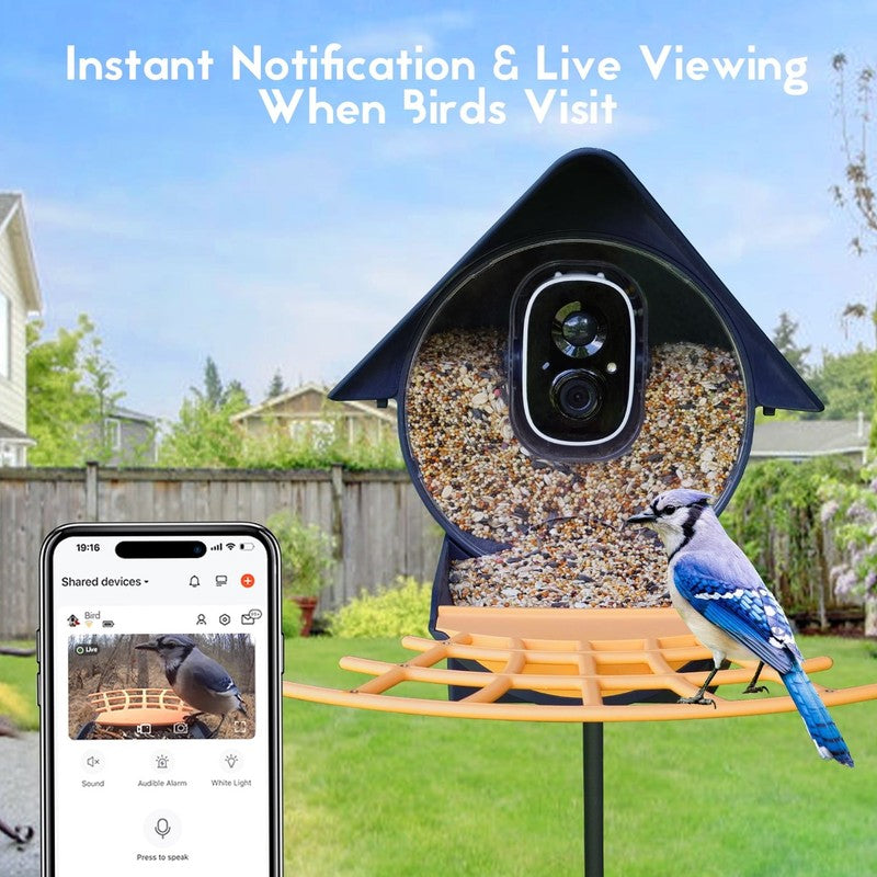 Smart Bird Feeder w 1080P HD Camera AI ID 10,000+ Species Seed Guard7