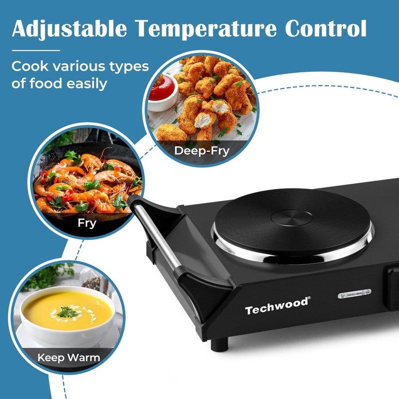 Hot Plate Electric Single Burner 2 Coil Stainless Steel 23.94"4