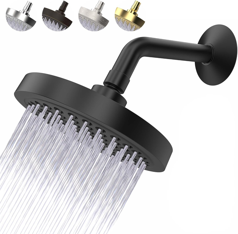 High Pressure Shower Head   Anti Clogging Silicone Nozzles   2.5 GPM Removable R10