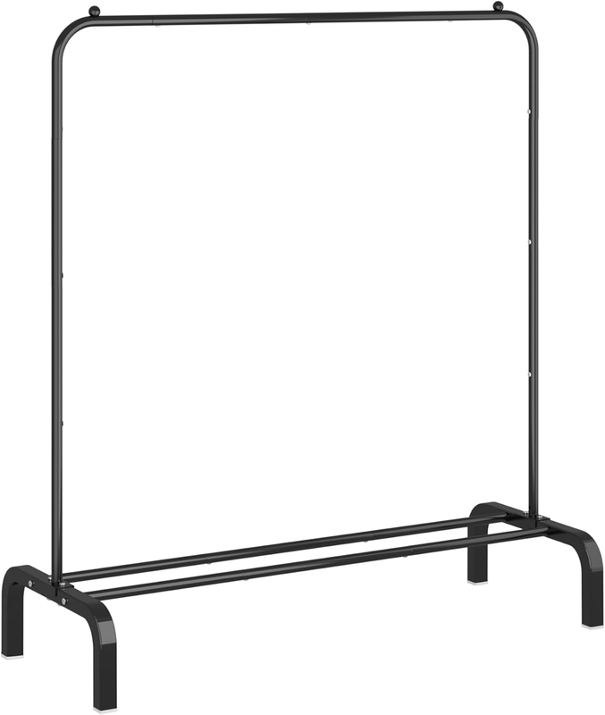 Metal Clothes Rack with Bottom Shelf, Garment Rack for Hanging Clothes Black9