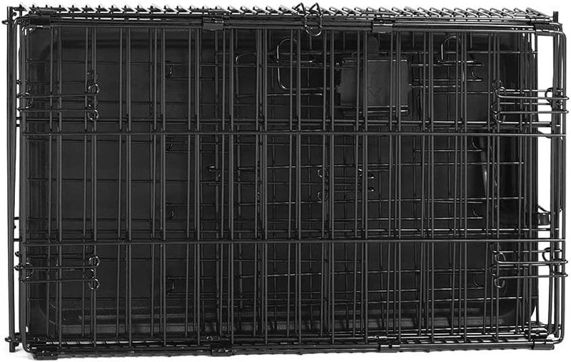 Foldable Metal Wire Dog Crate w/ Tray Divider 22x13x16 Travel Black3