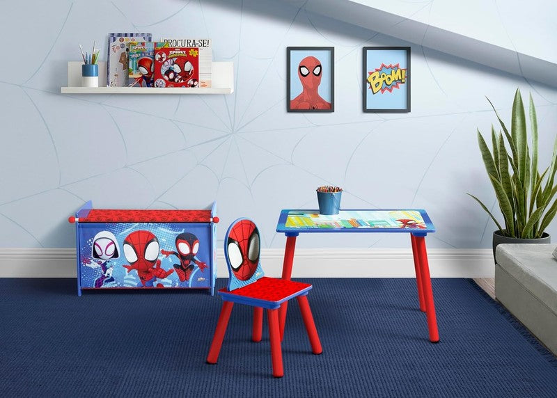 Spidey & His Amazing Friends 3-Piece Toddler Playroom Set Table Chair Toy Box1