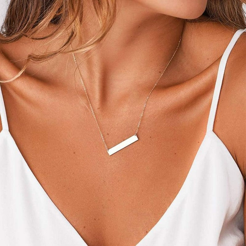 14K Gold Plated Layered Choker Necklace Y Bar Disc Pendant Dainty for Women6