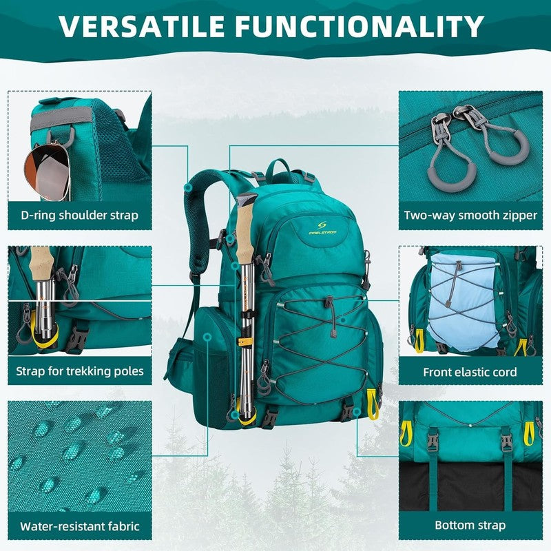 40L Hiking Backpack – Waterproof Lightweight Camping Daypack with Rain Cover,2