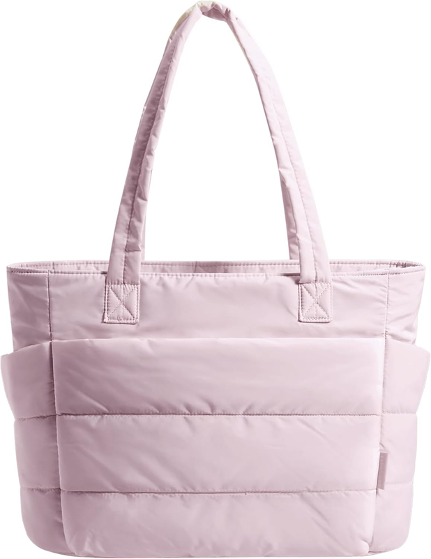 Women’s Lightweight Puffy Tote Bag Shoulder Handbag w/ Compartments for Travel6