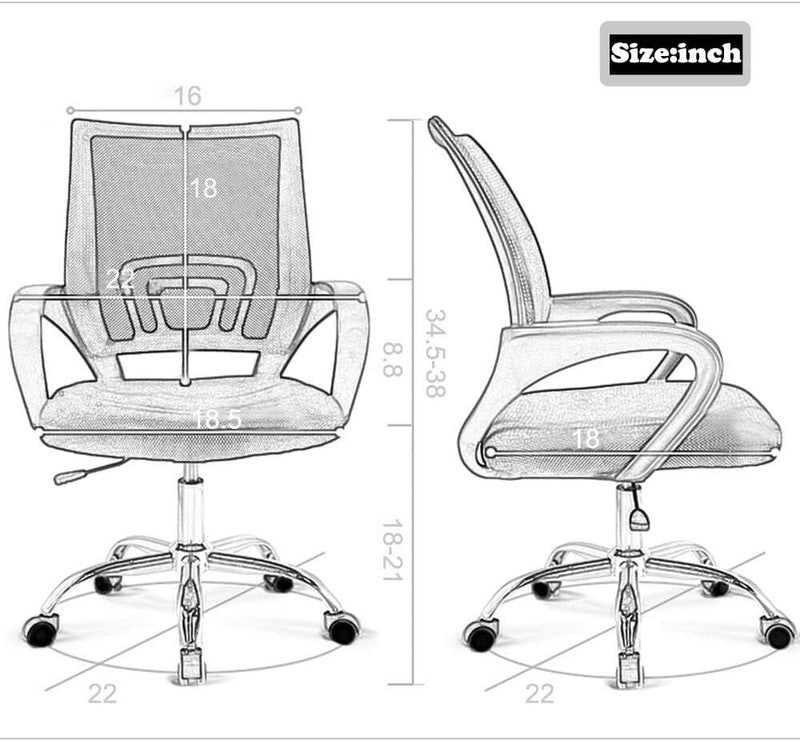Home Office Rolling Desk Chair Black1