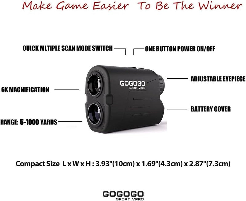 GS03 Laser Golf Rangefinder 1000/1200 Yds 6X Slope Pin Seeker Flag Lock2