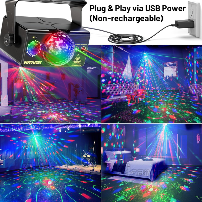 Party Lights, DJ Disco Light Disco Ball Light Sound Activated Strobe Stage Light1