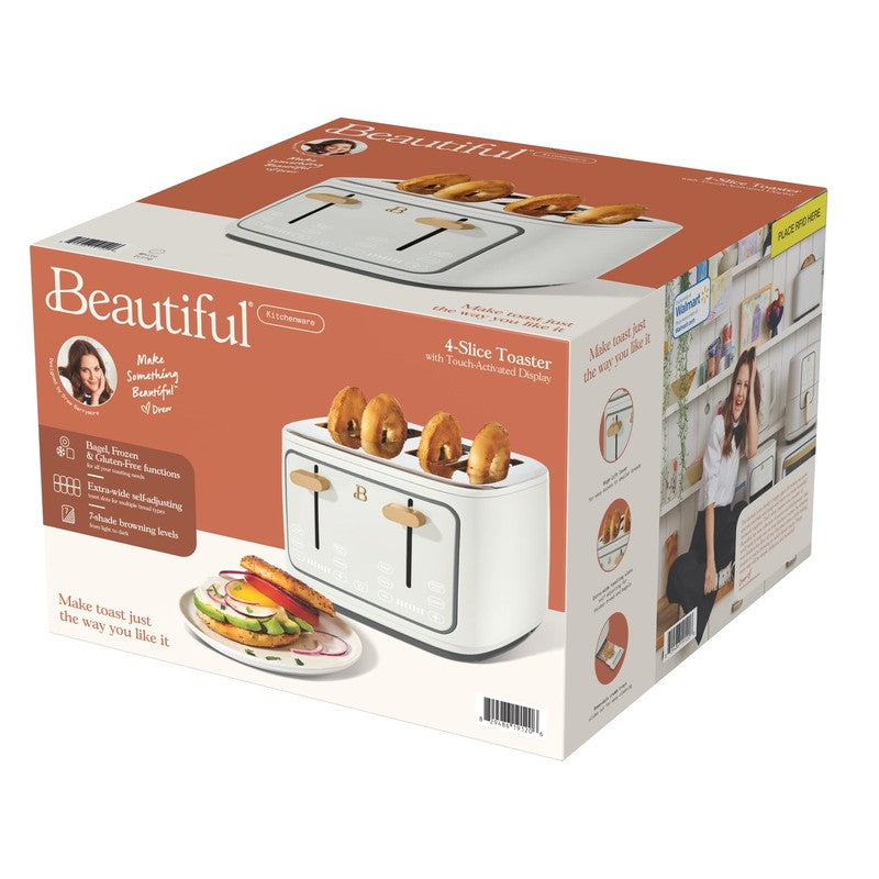 4-Slice Toaster with Touch-Activated Display, White Icing by Drew Barrymore1