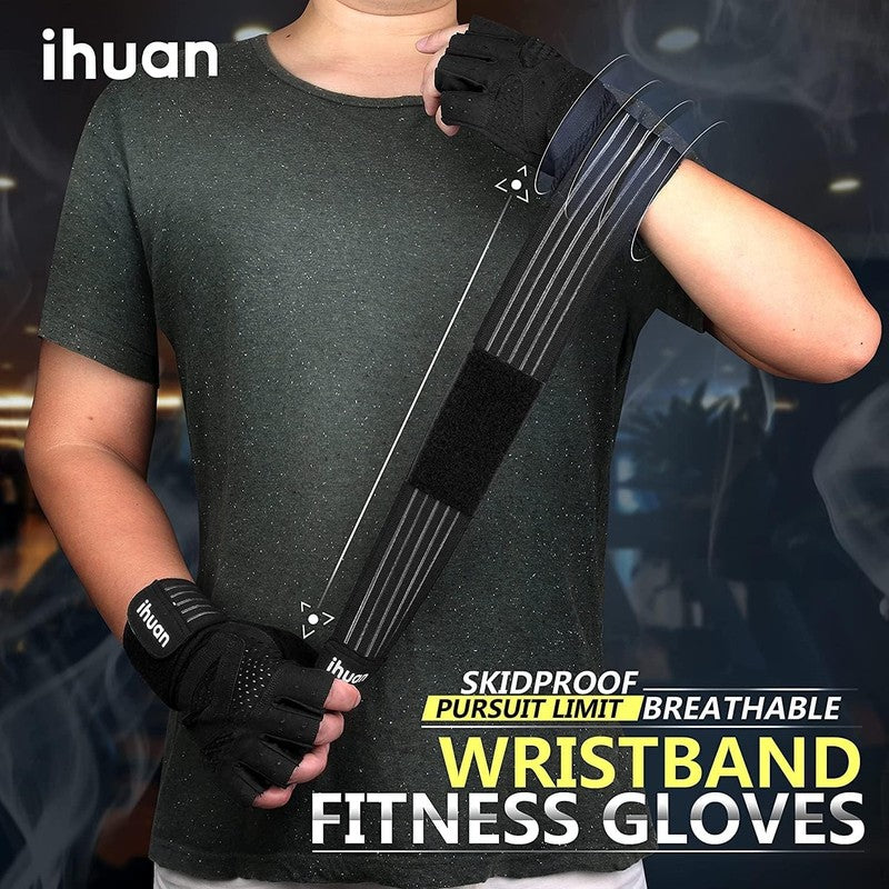 Ventilated Weightlifting Gloves with Wrist Wrap Support for Men and Women4