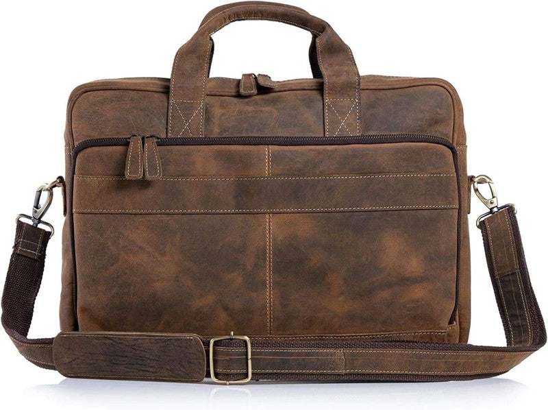 Leather Briefcase 18 Inch Laptop Messenger Bags for Men and Women Best Office Br5