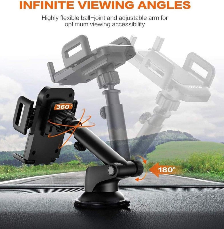 360° Adjustable Car Phone Mount with One Touch Clamp   Universal Fit3