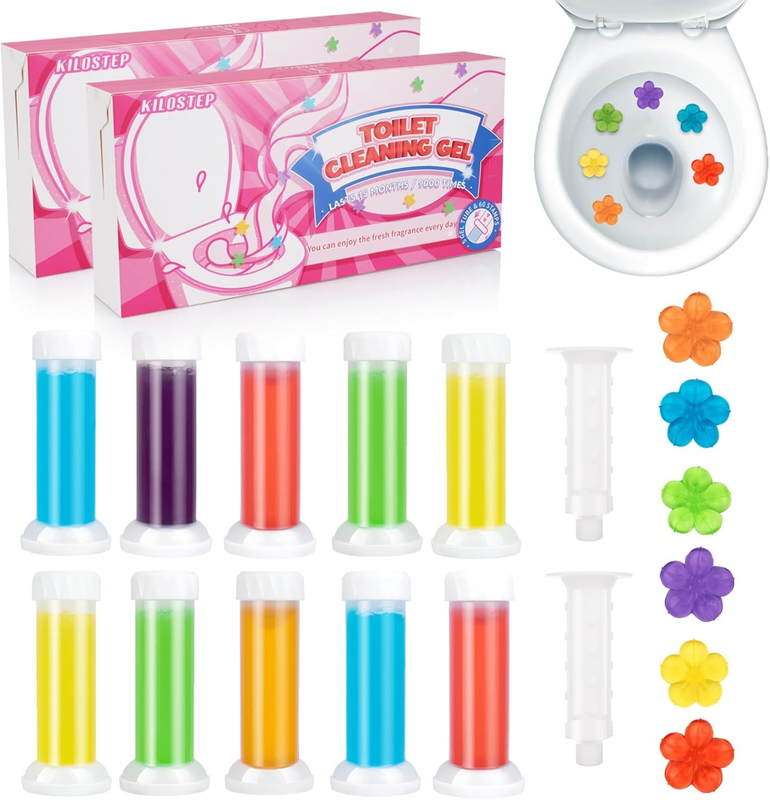 Toilet Gel, 120 Count 9 Kinds of Scent Toilet Gel Stamp Toilet Bowl Cleaners0
