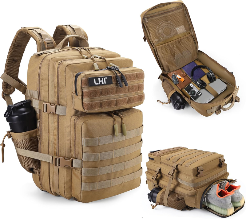 45L Tactical Backpack Military Army Rucksack w/ Shoe Compartment 3 Day Pack8