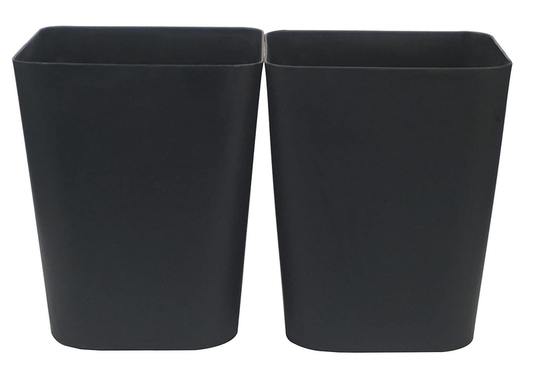 1.6 Gal Black Trash Can 2 Pack for Bathroom, Kitchen, Office Wastebasket0