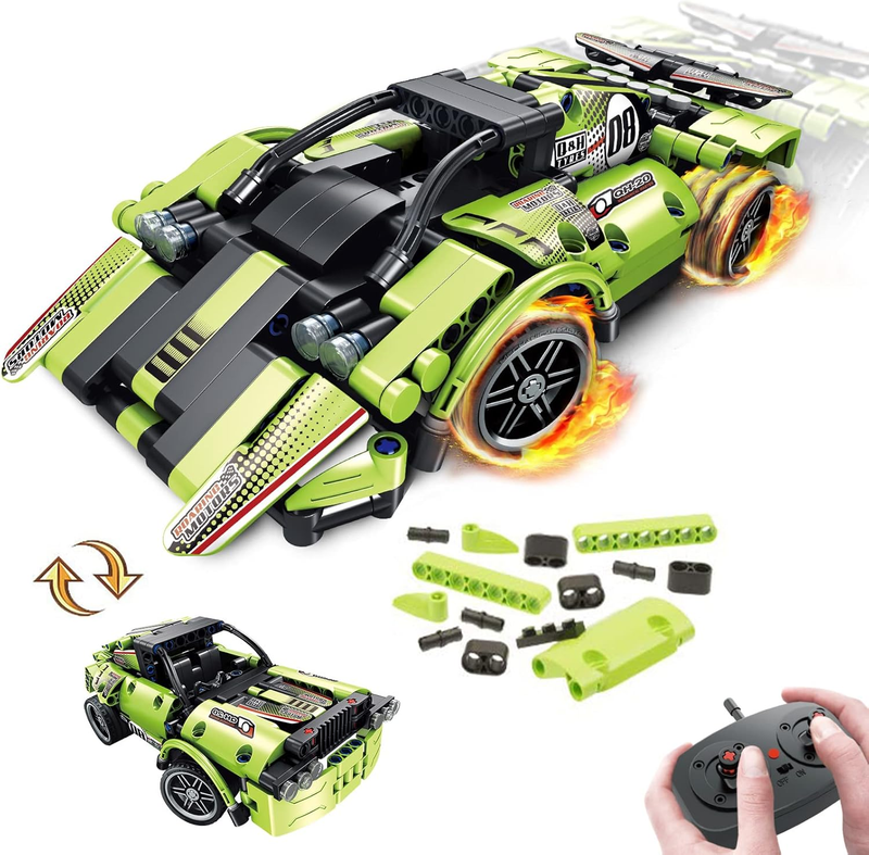 STEM 2 in 1 Remote Control Racer Building Blocks Toy Ages 6–9+8