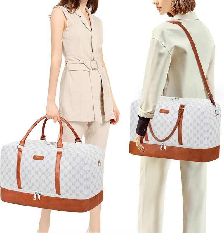 21in Weekender Duffle Bag Women 3Pc Set Carry On Travel Shoe Compartment1