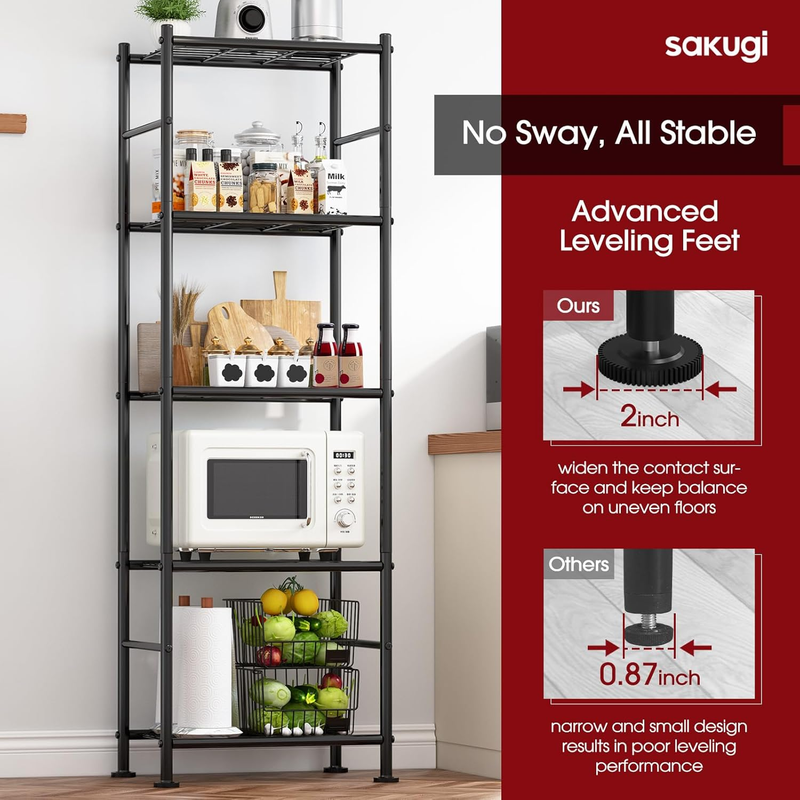 Storage Shelves   5 Tier Shelf Organizer, Heavy Duty Garage Shelving Unit with L4