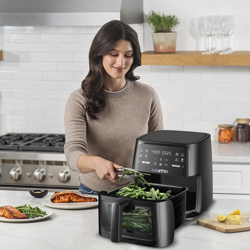 8 Quart Digital Window Air Fryer, with 8 One Touch Functions, Black1