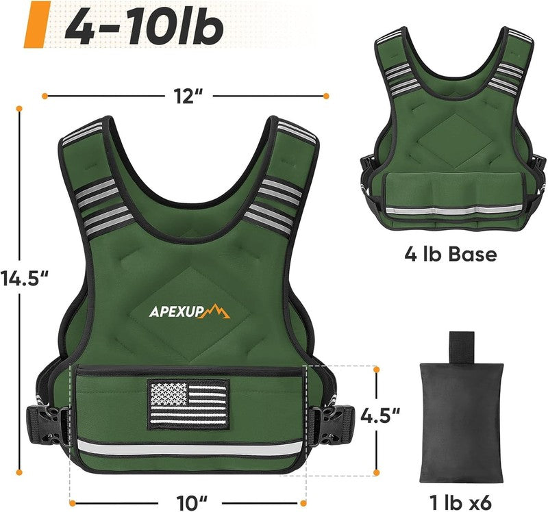 Adjustable Weighted Vest 4 10lb Strength Training Running Walking Unisex4
