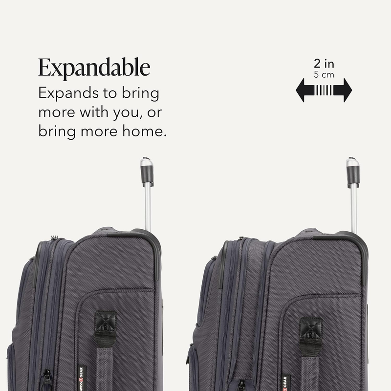 2 Piece Travel Set Carry On Spinner + 17" Laptop Backpack RFID Dark Grey7