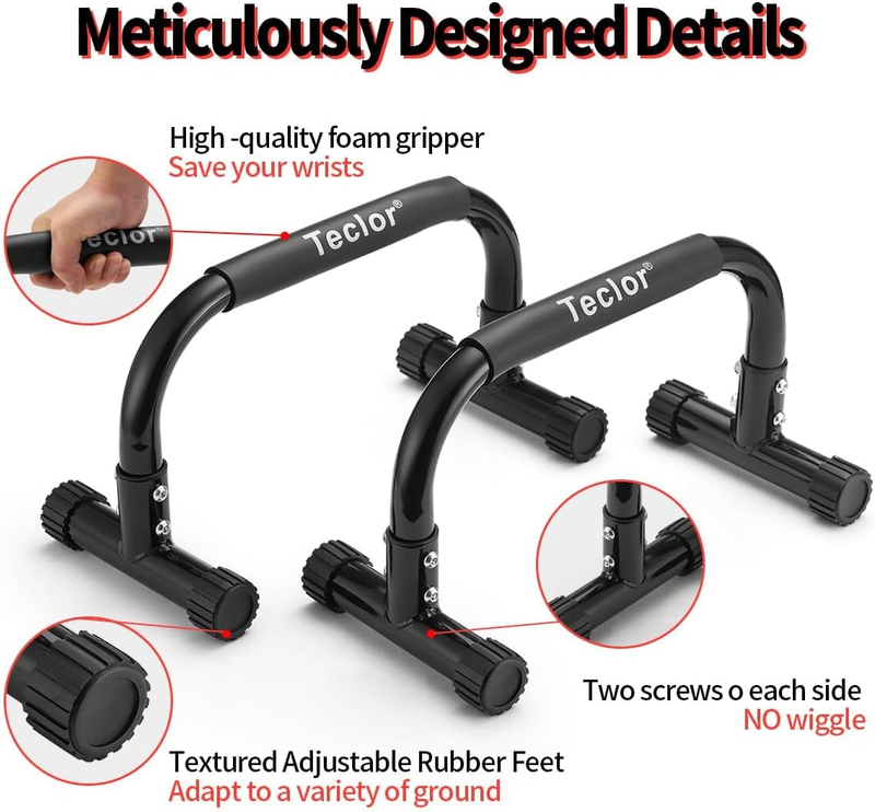 9.5" Push Up Parallettes Bars Heavy Duty L Sit Dip Handstand Calisthenics3