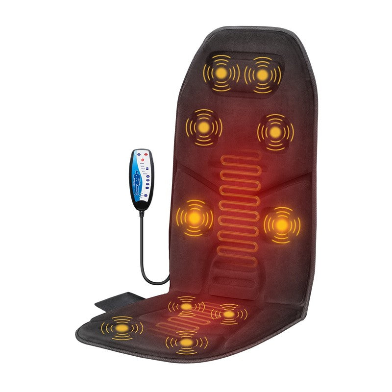 Back Massager Chair Pad, 10 Motors Vibration Massage Seat Cushion with Heat, 6