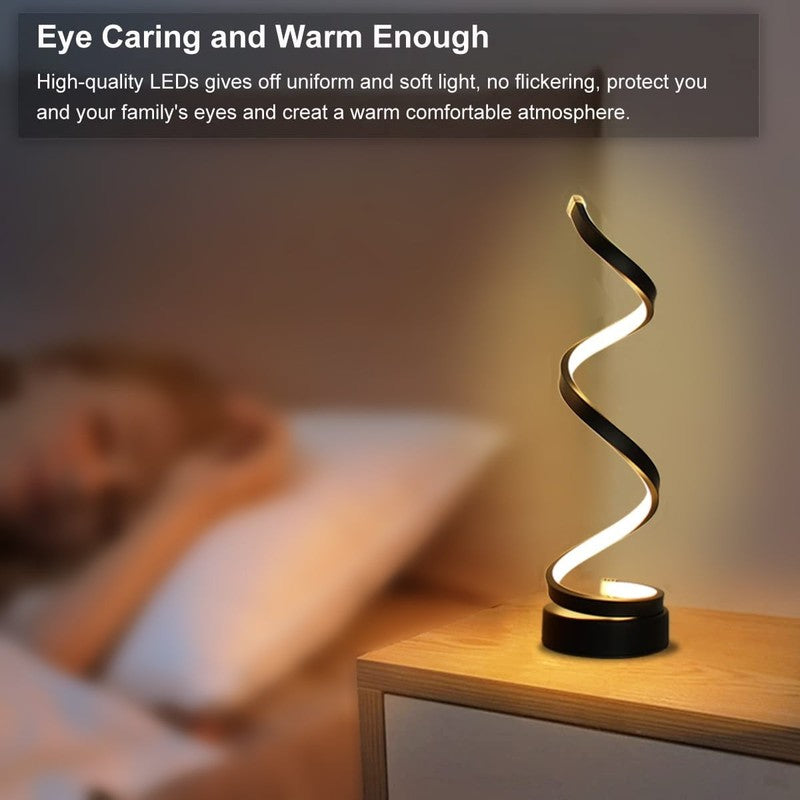 LED Table Lamp Modern Minimalist Dimmable 12W 3 Color Bedside Desk Black2