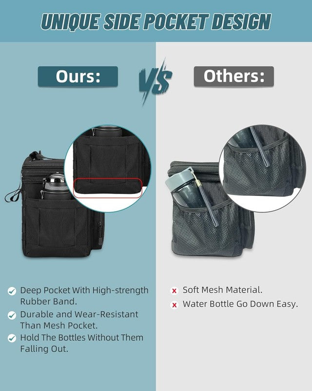 Large Expandable Insulated Lunch Bag Cooler 16L/24 Cans Black4