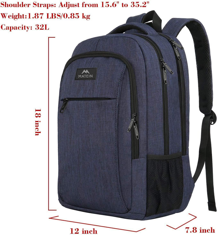 Slim Laptop Backpack 15.6" Travel College Daypack Computer Bag Blue4