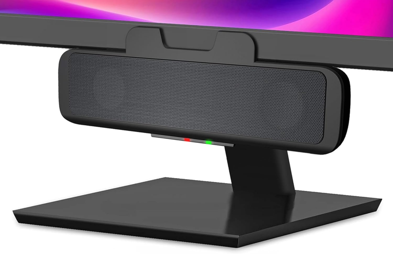 USB Stereo Speaker Bar CA 2890 Clamps to Monitor with Convenient Controls0