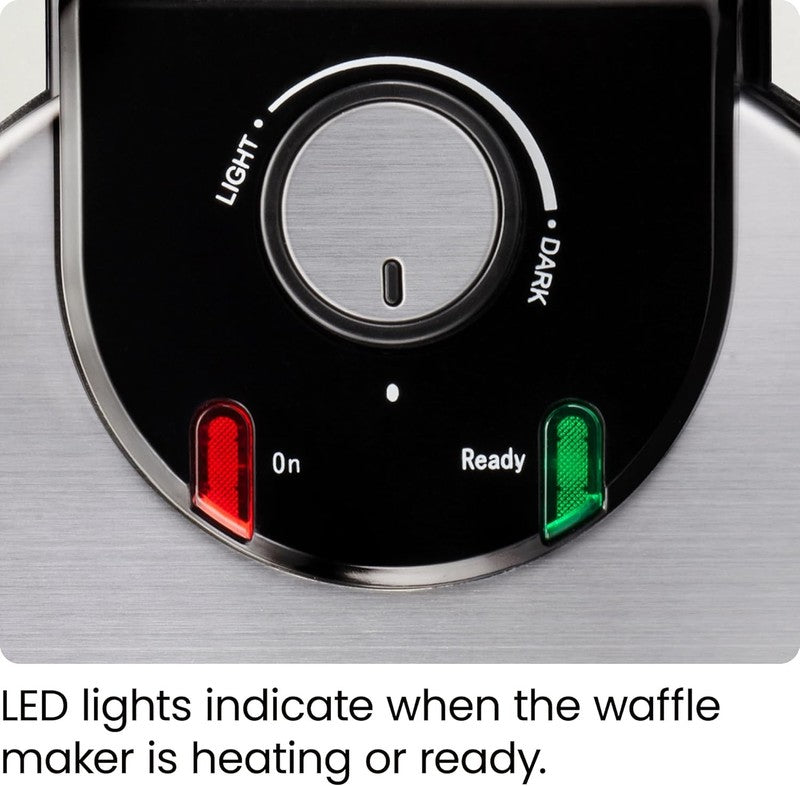 Rotating Belgian Waffle Maker 180° Flip Nonstick Iron Stainless Steel Black5