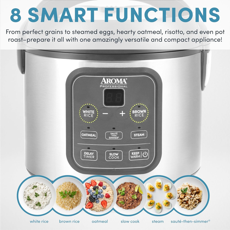 ARC 994SG 4 Cup Digital Rice Cooker 2Qt Multi Cooker Steamer Stainless3