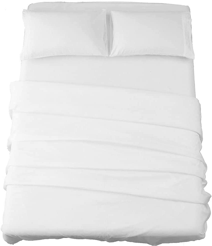 Luxury 1800 Thread Count Microfiber Bed Sheet Set   Queen White, 4 Pieces8
