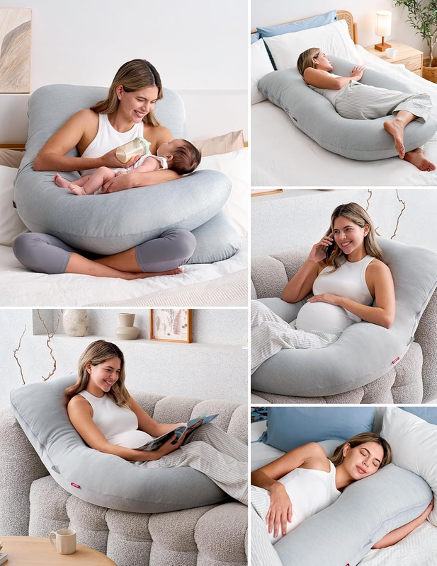 57in U Shaped Pregnancy Pillow Cooling Cover Full Body Maternity5