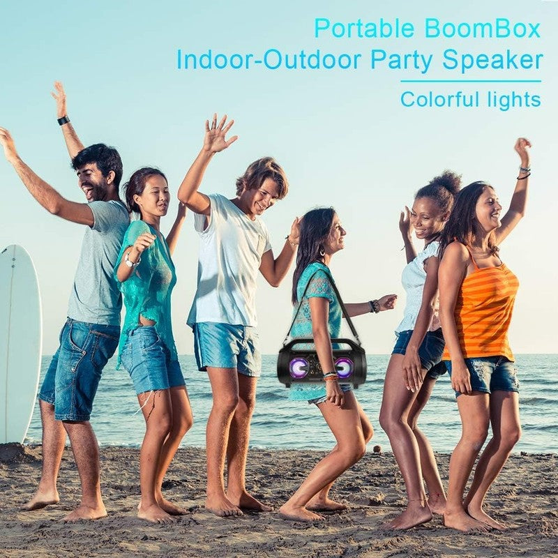 Portable Bluetooth Speaker, Subwoofer, 30W, FM Radio, RGB Lights, 10H Playtime3