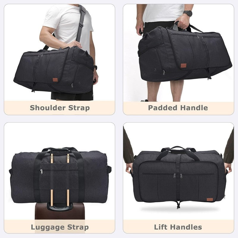 120L Foldable Waterproof Travel Duffel Bag w/ Shoe Compartment5