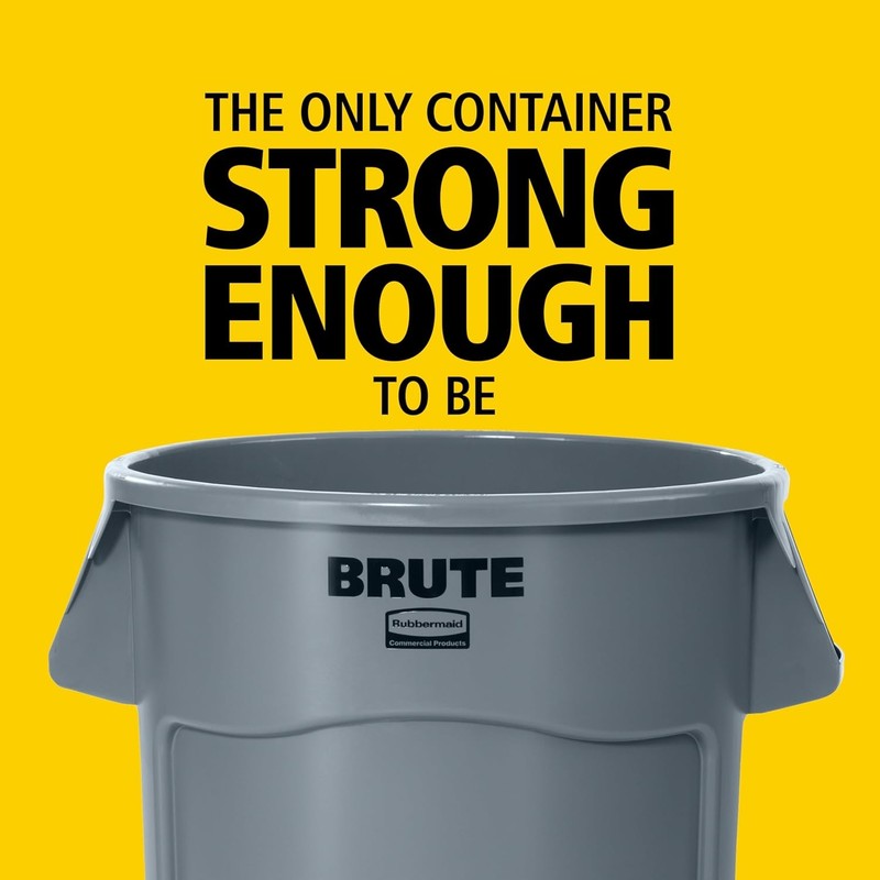 32-Gal Heavy-Duty Trash Can with Venting Channels, Gray Garbage Bin3