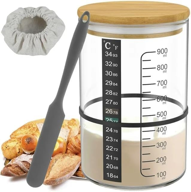 Pro Sourdough Bread Starter Kit   34 Oz Sourdough Jar with 5 Unique Features for0