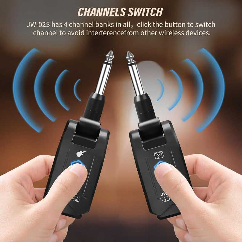5.8GHz Wireless Guitar System Transmitter Receiver 4 Ch Rechargeable 20M3
