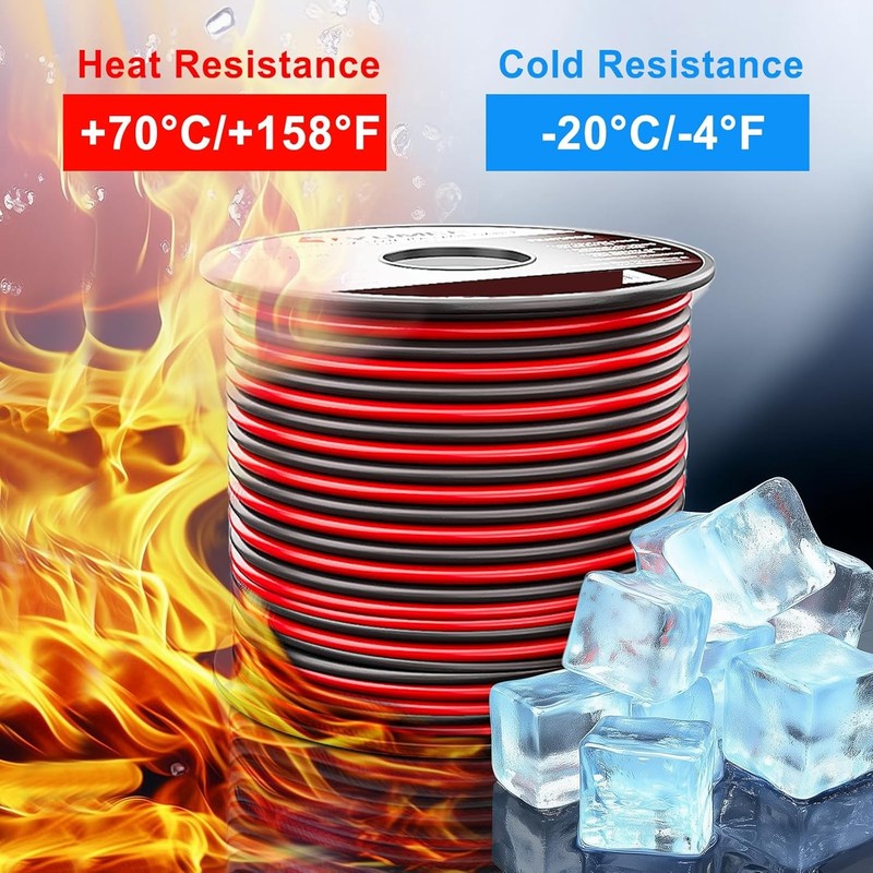 16 Gauge 100FT Red Black Electrical Wire for LED Strips & Home Use4
