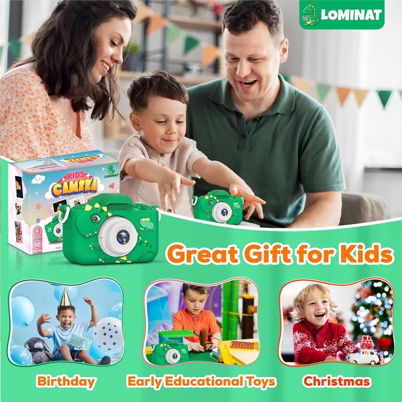 Kids 1080P HD Video Camera Toy w/ Dual Lens Games 32GB SD Card Ages 3 96