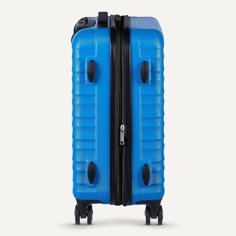 30" Expandable Hardside Checked Luggage Spinner Suitcase Light Blue4