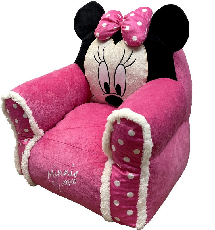 Minnie Mouse Kids Figural Bean Bag Chair with Sherpa Trimming, Multi-Color3