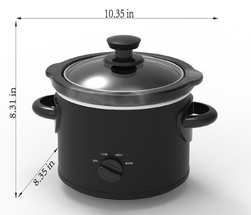 2 Qt Manual Slow Cooker, Matte Black5