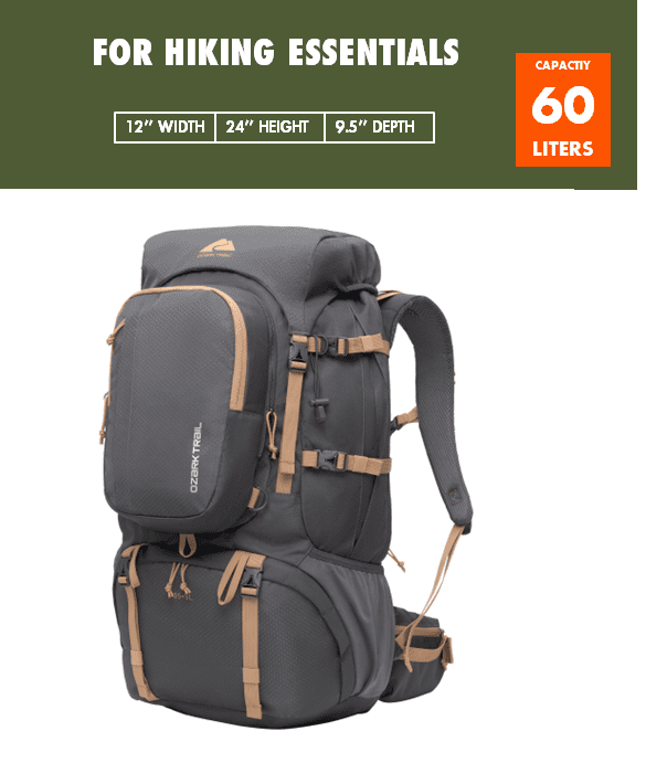 60L Hiking Backpack with Durable Fabric and Multiple Pock,Age Group:Adult1