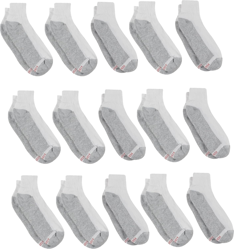 Men’s Double Tough Socks Crew Ankle Moisture Wicking Work Socks Black White1